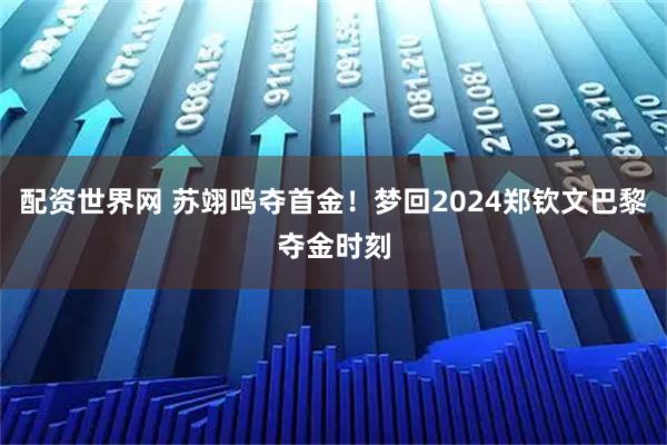 配资世界网 苏翊鸣夺首金！梦回2024郑钦文巴黎夺金时刻